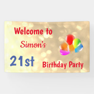 Colourful Personalised 21st Birthday Banner