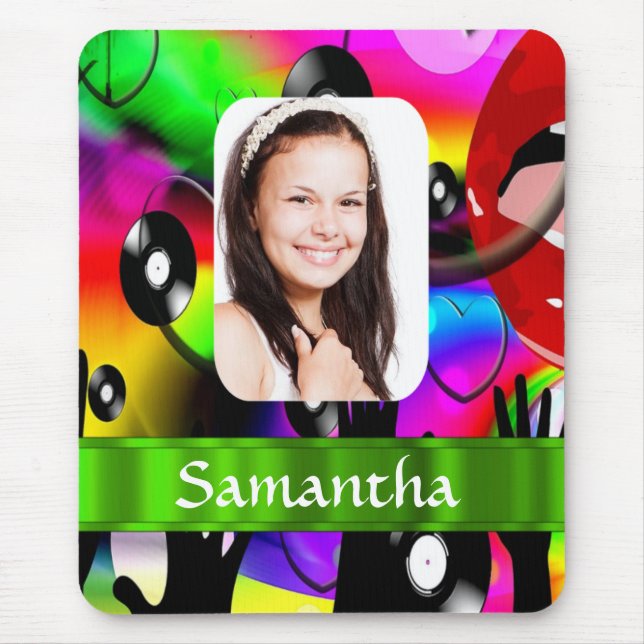 Colourful personalised abstract photo template mouse pad (Front)