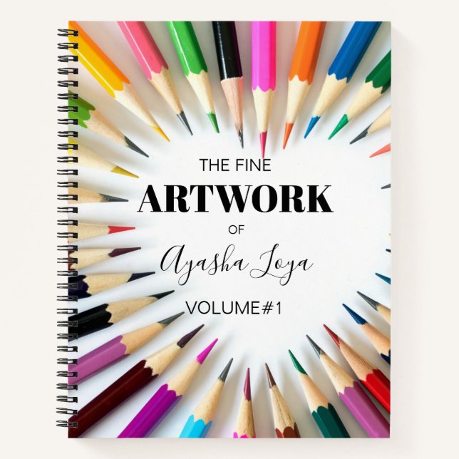 Colourful Personalised Artist Name Sketchbook  Notebook (Front)