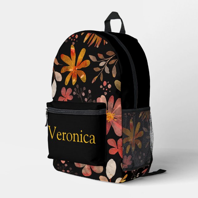 Colourful personalised backpack, kids cute printed backpack (Back Corner Right)