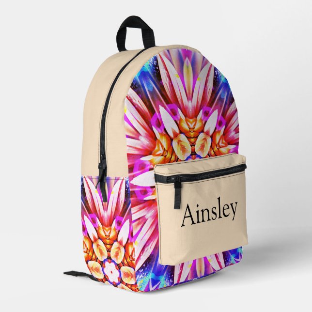 Colourful personalised backpack, kids cute printed backpack (Back Corner Left)