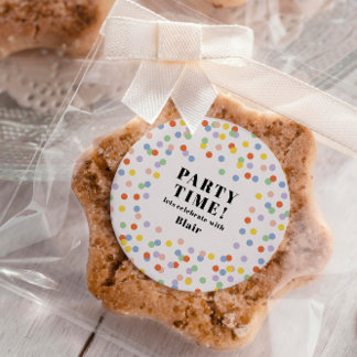 colourful personalised birthday invitation classic round sticker