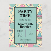 Colourful Personalised birthday invitation