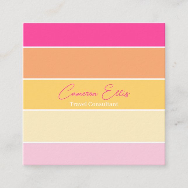 Colourful Personalised Colorblock Business Card (Front)