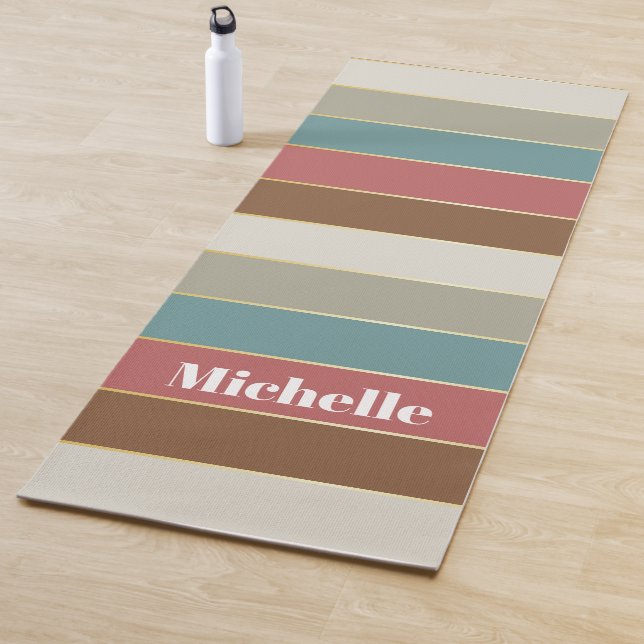 Colourful Personalised Colour Stripes Yoga Mat (In Situ)