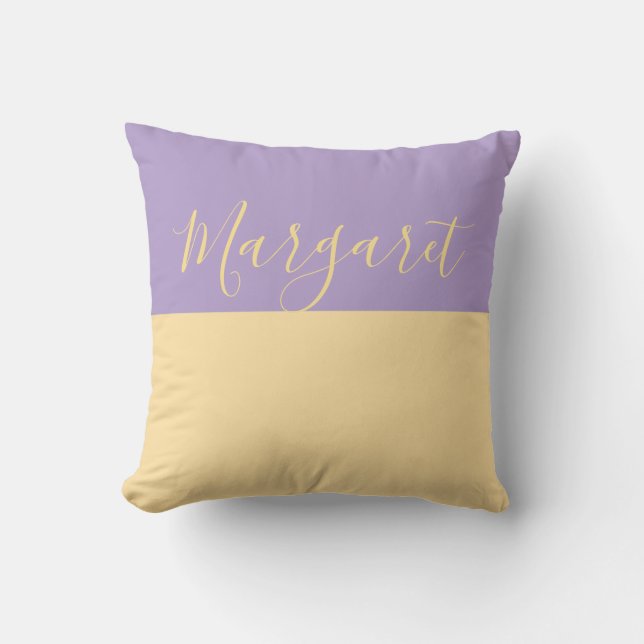 Colourful  Personalised Name Throw Pillow (Front)