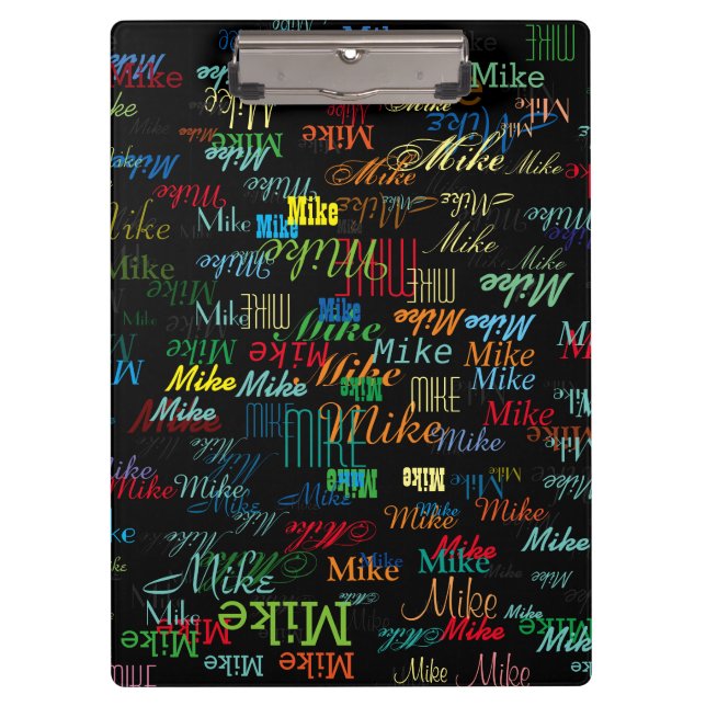 colourful & personalised pattern names cool clipboard (Front)
