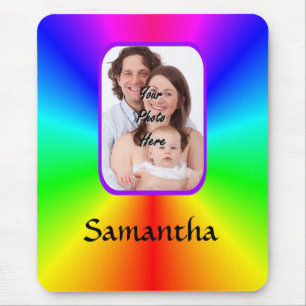 Colourful personalised photo background mouse pad