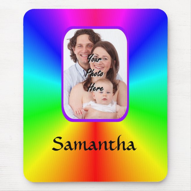 Colourful personalised photo background mouse pad (Front)
