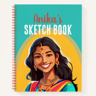 Colourful Personalised Teen Girl Sketch Book