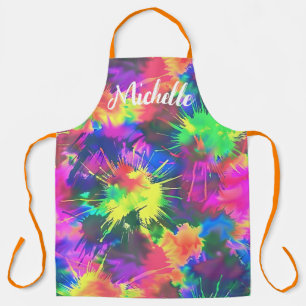 Colourful Personalised Tie Dye Apron