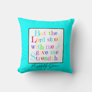Colourful, personalised w Scripture Verse (Timothy Cushion