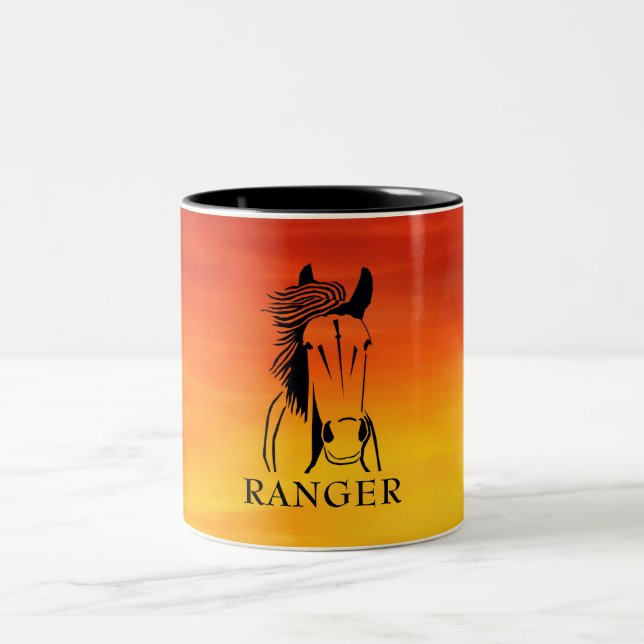 Colourful Personalizable Artistic Horse Mug (Center)