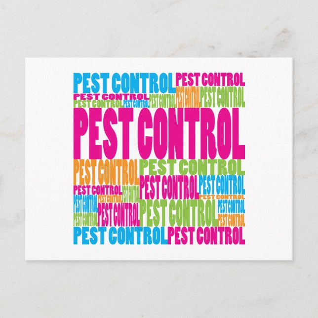Colourful Pest Control Postcard (Front)
