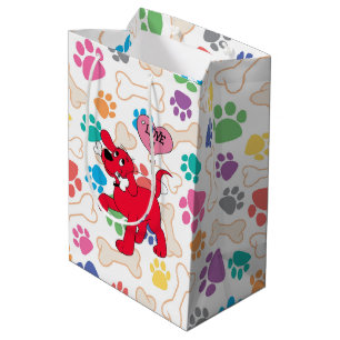 Colourful Pet Dog Paws Medium Gift Bag
