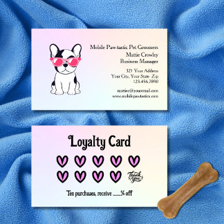 Colourful Pet Grooming Rewards Loyalty Card