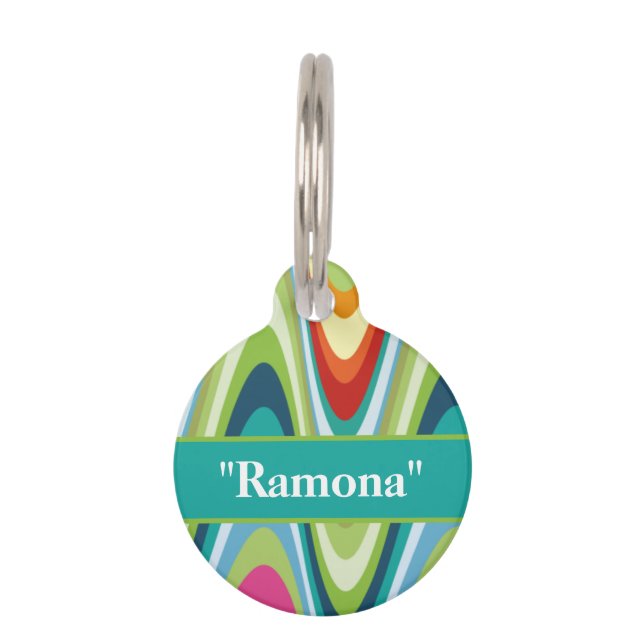 Colourful Pet Name QR Code Custom Pet Tag (Front)