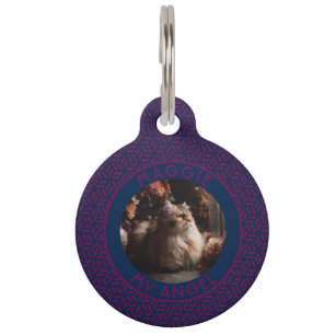 Colourful Pet Owner Gift Idea Hexagon Pattern Tag