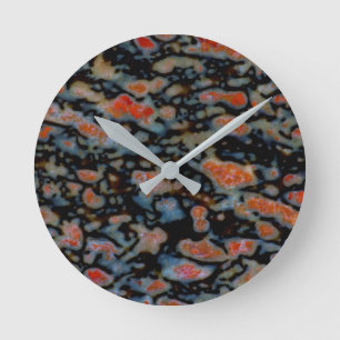 Colourful Petrified Dinosaur Bone Round Clock