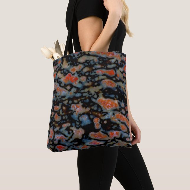 Colourful Petrified Dinosaur Bone Tote Bag (Close Up)