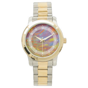 Colourful Petrified Wood close-up Watch
