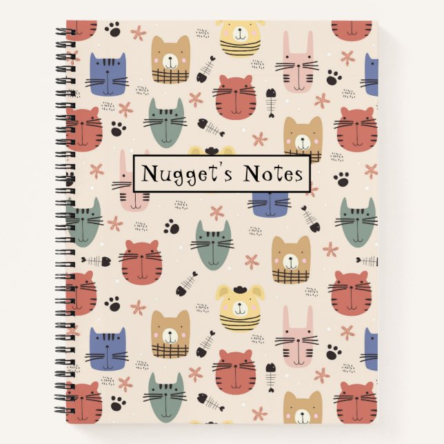 Colourful Pets Personalised Pet Notes Notebook (Front)