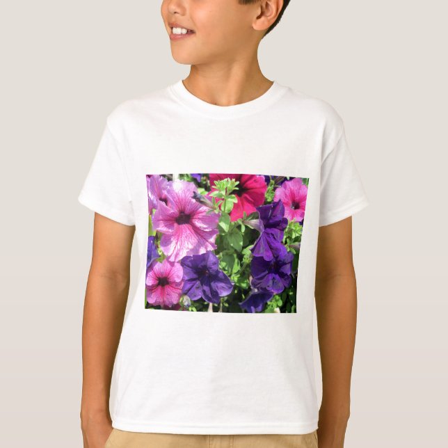 Colourful Petunias T-Shirt (Front)