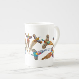 Colourful Pheasants Bone China Mug