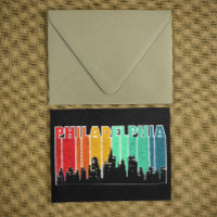 Colourful Philadelphia Retro Sunset Cityscape