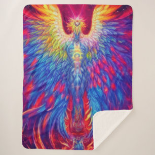Colourful Phoenix Sherpa Blanket
