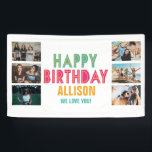 Colourful Photo Collage Kid's Happy Birthday Party Banner<br><div class="desc">Perfect for a birthday celebration - this colourful "happy birthday" birthday party banner features a six photo collage design. Customise with your photos, name and birthday message. Like this design but want custom changes made? Or need help with placing your photos? Contact me through the message button below - I'd...</div>