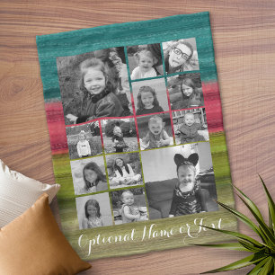 Colourful Photo Collage - Up to 14 photos Abstract Fleece Blanket