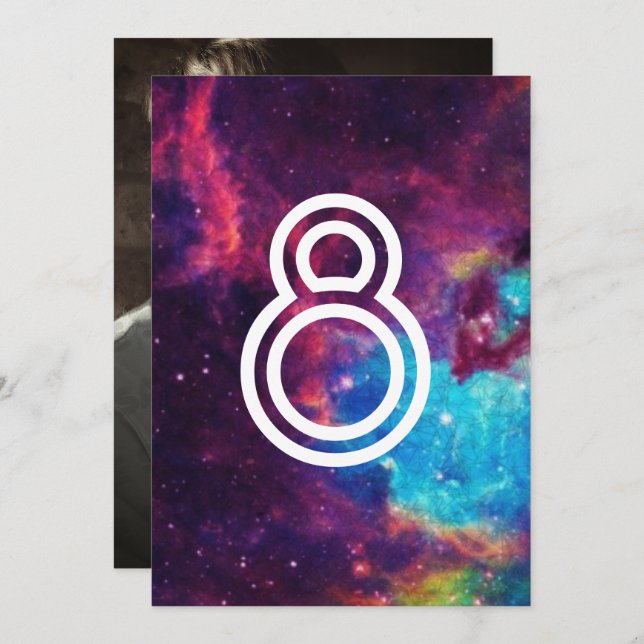 Colourful Photo Galaxy Wedding Table Numbers (Front/Back)