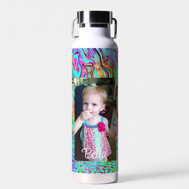 Colourful Photo Personalised     Water Bottle (Front)