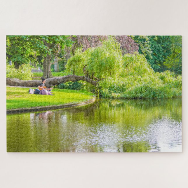 Colourful photo scene from Amsterdam park Jigsaw Puzzle (Horizontal)