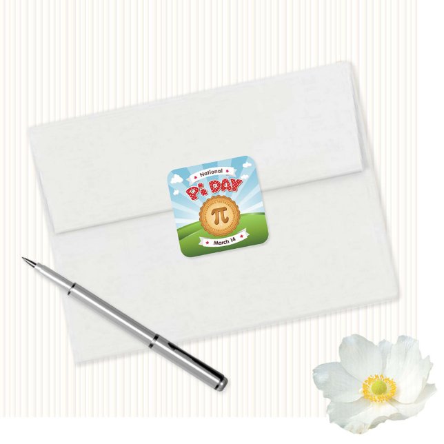 Colourful Pi Day Square Sticker (Creator Uploaded)