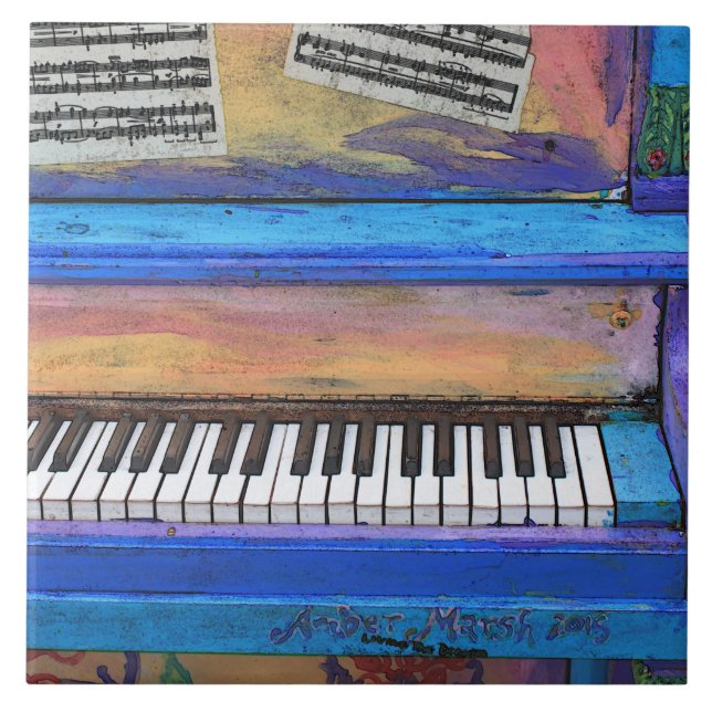 Colourful Piano Ceramic Tile (Front)