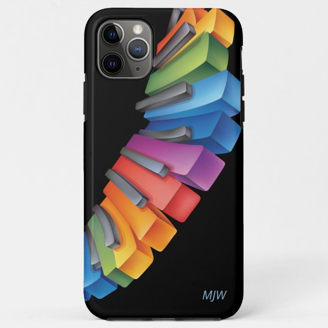 Colourful Piano Keyboard Music with Your Monogram Case-Mate iPhone Case (Back)