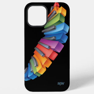 Colourful Piano Keyboard Music with Your Monogram iPhone 12 Pro Max Case