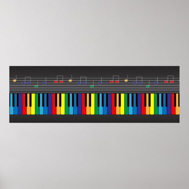 Colourful piano keyboard poster (Front)