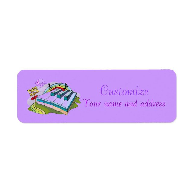 Colourful Piano Keys Customisable Address Labels (Front)