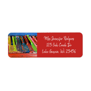 Colourful Piano Keys Return Address Label