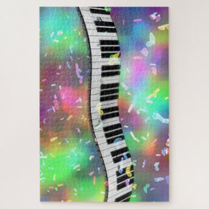 Colourful Piano Keys with Bright Lights Jigsaw Puzzle