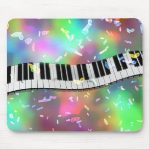 Colourful Piano Keys with Bright Lights Mouse Pad
