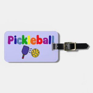 Colourful Pickleball Art Design Luggage Tag