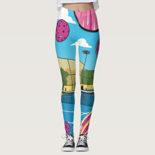 Colourful Pickleball Design Fun, Vibrant & Energe Leggings