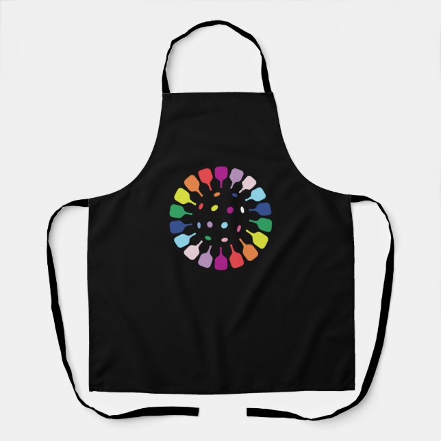 Colourful Pickleball paddles   Apron (Front)