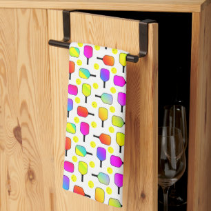 Colourful, Pickleball Paddles, Yellow Pickleball Tea Towel