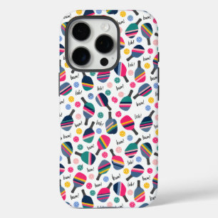 Colourful Pickleball Pattern iPhone 16 Pro Case