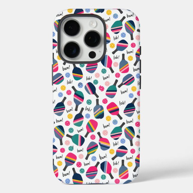 Colourful Pickleball Pattern Case-Mate iPhone Case (Back)